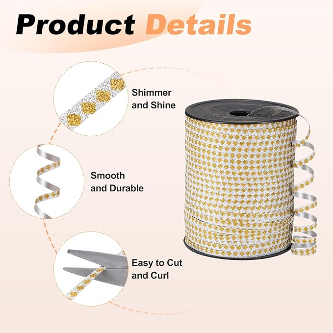 PATIKIL Glitter Curling Ribbon 500yds x 1/5" Plastic Balloon String Ribbon | - Image 3