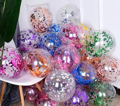 50pcs Blue Confetti Balloons, 12 inch Latex Balloon - Image 4
