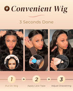 Arabella Hair 13x6 Lace Front Wigs Human Hair 210% Density Glueless Wig Human Hair 100% Body Wave Human Hair Wigs 12A Pre Plucked Pre-Bleached Pre-Cut Glueless Wig (22inch,13x6 body wave)