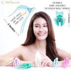 RC ROCHE 6 Pcs Flat Hair Clips Big Claw for Thick Hair French Duckbill Women No Slip Side Slide Curved Alligator Concord Strong Grip Hold Volume Lay Down Clamp, Medium Pastel Multicolor