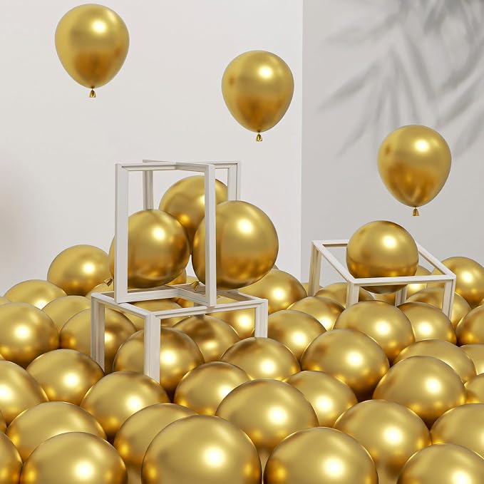 Awenztech 120pcs 5 inch Metallic Gold Latex Balloons | Graduation, Engagement by Awenztech