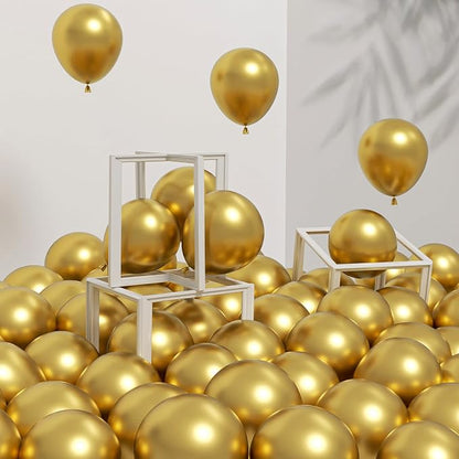 Awenztech 120pcs 5 inch Metallic Gold Latex Balloons | Graduation, Engagement by Awenztech
