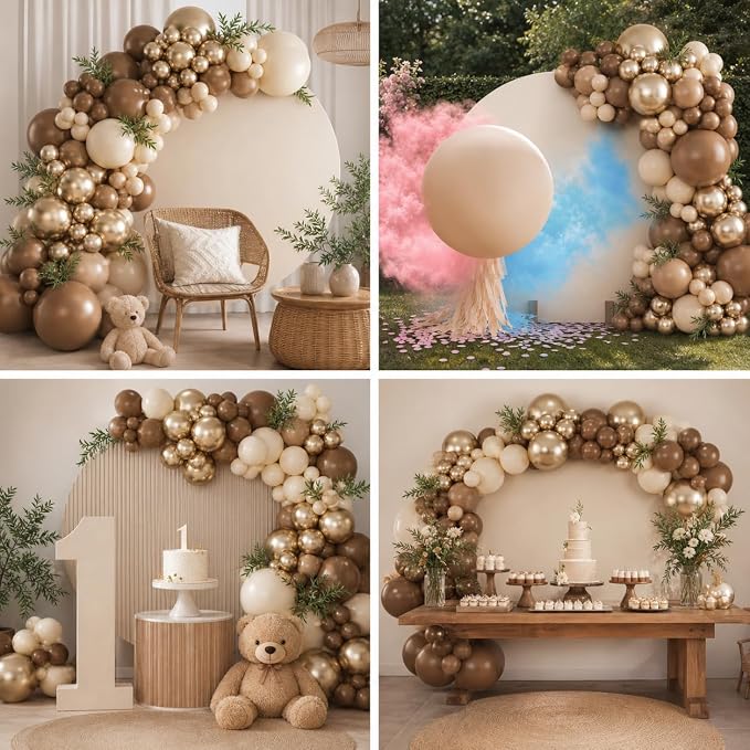 Brown Balloon Garland Arch Kit, Nude Tan Balloon Set - Image 8