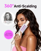 Automatic Hair Curler, 1 1/4 Inch Rotating Curling Iron with 3 Temp, 500 Million Ionic, 2-Way Rotation,10S Fast Heating, Anti-Scald, Anti-Tangle Rotating Curling Wand for Long Hair