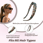 Acetate Hairbands for Women - Non-Slip Thin Headbands with Teeth, Eyewear-Friendly Design, 90s Retro Hair Accessories, No Pressure & No Headache Sunglasses Headband (Blue Marble)