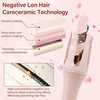 JAMIEWIN Automatic Hair Curler, 28mm Rotating Curling Iron with 3 Temperatures, Fast Heating Curling Tongs Anti-Scald, Anti-Tangle Curling Wand with Negative Ions for Medium Long Hair