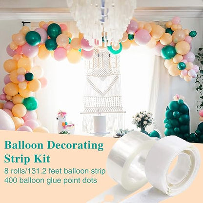 Balloon Arch Tape, 400 Clear Removable Dots | 131.2 ft Garland Strip - Image 2