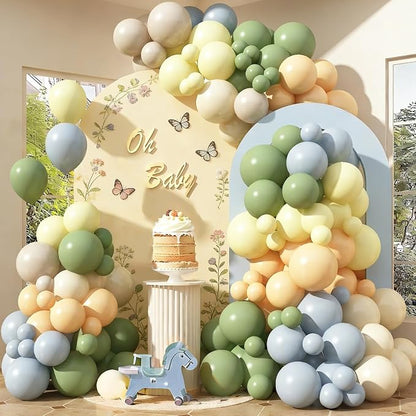 Blue and Green Balloon Arch Kit 115Pcs Dusty Blue Sage Green Balloons Garland by Domgoge