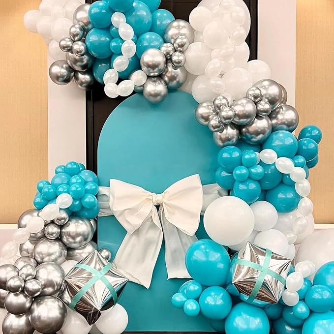 Voircoloria 90pcs Teal Balloons Garland Arch Kit, 18 12 10 5 Inch | - Image 4