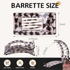 8 Pack French Flat Hair Clips for Women – Large Matte No-Slip Claw Barrettes for Thick & Thin Hair, Strong Hold Styling Accessories (Leopard Black and White)