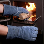 Welding Gloves Fire Heat Resistant Fireproof Leather for Welding Fire Pit Wood Stove Campfire Furnace BBQ Baking,Grill Oven Stick Mig Tig Gear Gift for Man L