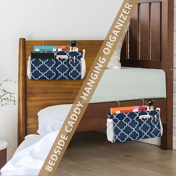 Bedside Caddy Hanging Bunk Bed Caddy Bed Organizer Hanging Pocket - Image 7