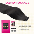 Lashey Hair Extensions Real Human Hair Light Yaki Straight 7pcs 120g Clip in Hair Extensions for Women 22 Inch Long 100% Remy Human Hair