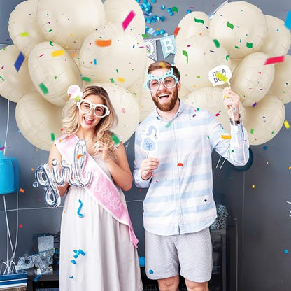 20PCS Round Shaped Foil Balloons, 18 Inch Round Foil Balloon, Ivory Sand Cream - Image 5