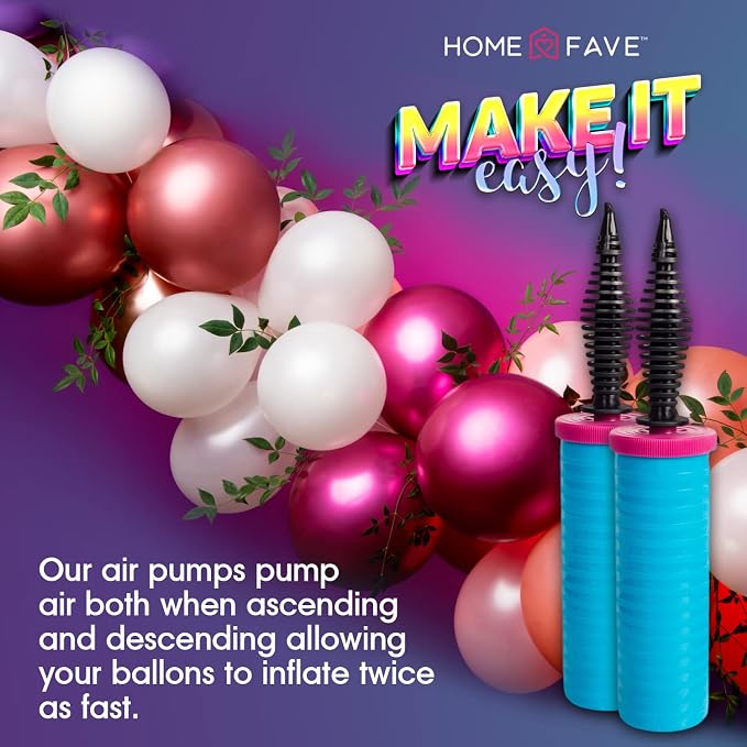Balloon Pump Balloon Arch Kit Set of 8 Balloon Pump, Dual Action Hand Held - Image 6