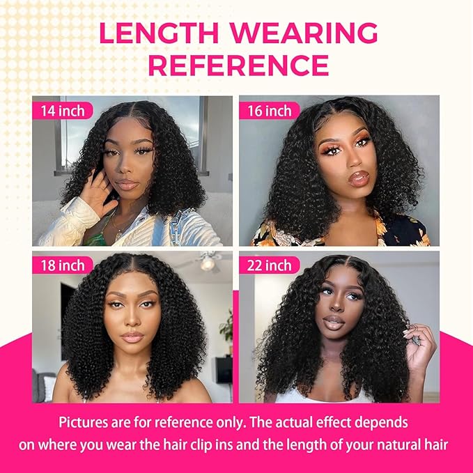 Lashey Seamless Clip in Hair Extensions Kinky Curly 110g 7pcs PU Weft Hair Extensions Clip in Human Hair with Invisi Edge Natural Black 20 Inch Real Human Hair Extensions for Women