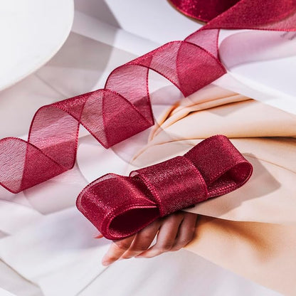 1 Inch Wide Sheer Chiffon Ribbon - Image 3