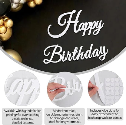 TONIFUL Happy Birthday Sign for Backdrop - Image 3