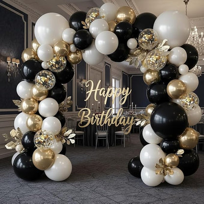 Black and Gold Balloon Arch Garland Kit 150pcs 2026 New Year's, Double Stuffed - Image 7
