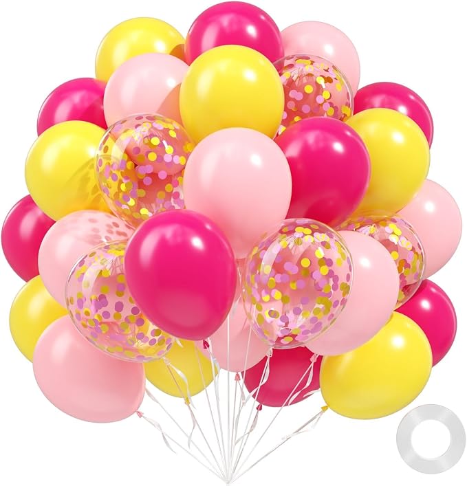 60pcs Pink and Yellow Balloons 12inch by Unknown