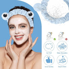 Jowmoy Blue color Frog Eye Elastic Headband - Versatile for Spa, Skincare, Makeup, Face Wash, Fun Gift for Women (1 Pack)