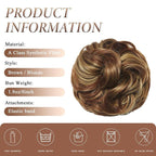 Large Messy Bun Hair Piece Curly Synthetic Extensions Scrunchies Fake Chignon Updo Hairpieces for Women Bronde Highlights