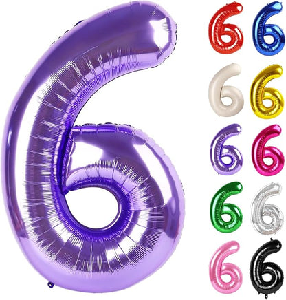 Purple Number 6 Balloon 40 Inch by IWERP