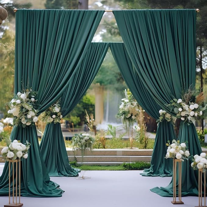 20ft x 10ft Wrinkle Free Hunter Green Backdrop Curtains - Image 6
