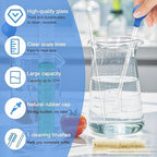 2pcs Glass Pipettes Dropper, Glass Liquid Dropper, 10ml Graduated Liquid Dropper with Cleaning Brush, Liquid Transfer Eye Droppers, Lab Glass Transfer Pipette, Large Essential Oil Droppers