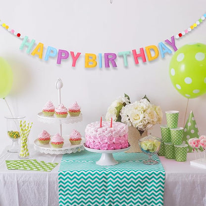 Felt Happy Birthday Garland Rainbow Banner Reusable Happy Birthday Sign Party - Image 6