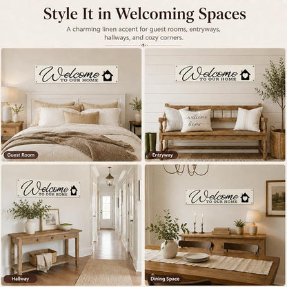 Welcome Banner Decor for Home, Rustic Wall Decor for Entryway, Welcome To Our - Image 2