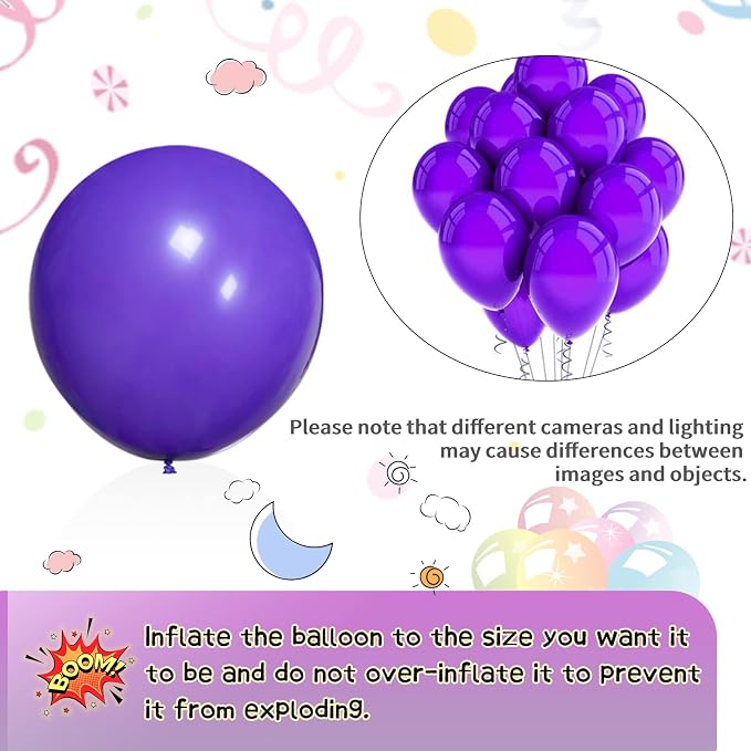 Purple Balloon Arch Kit 111Pcs 18 12 5 Inch Latex Party Balloons Garland - Image 3