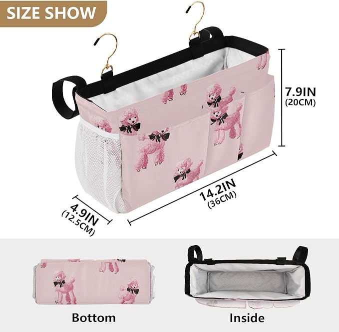Bedside Caddy Metal Frame Hanging Organizer Bunk Bed Dorm Accessories Hook And - Image 4