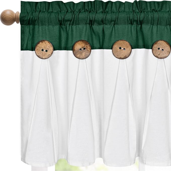 Farmhouse Valance Curtains, Boho Cotton Linen Kitchen Valance, Country Rod - Image 6