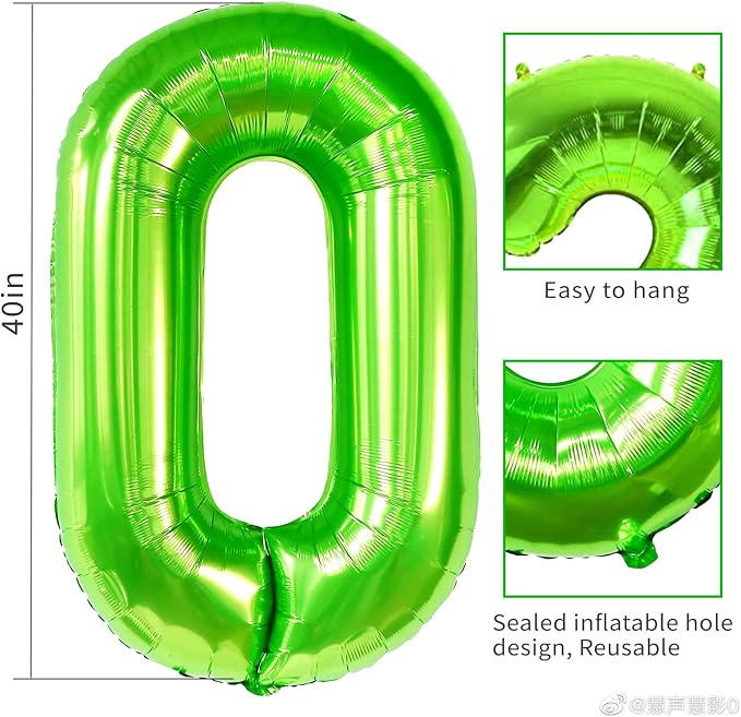 40 inch Number Balloon 0-9 Green Large Number 1 Balloons, Digital Balloons - Image 5