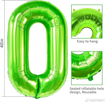 40 inch Number Balloon 0-9 Green Large Number 1 Balloons, Digital Balloons - Image 5