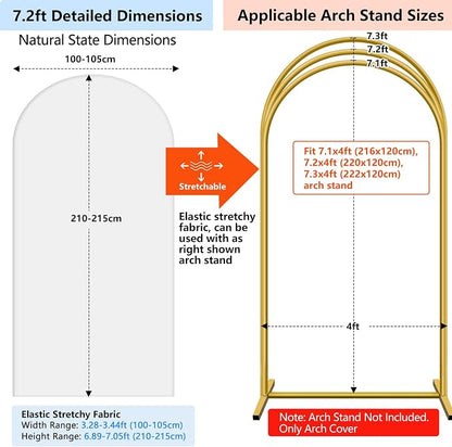 Hemmotop Stretchy Arch Backdrop Cover Set, 7.2 ft and 6 ft | Spandex, 2 Sided - Image 2