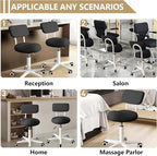 Ergonomic Esthetician Stool Chair with Back Support for Salon, Swivel Rolling Stool Height-Adjustable for Clinic Dentist Spa, Home Office, Drafting Work Task Chair