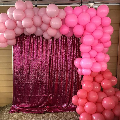 Sequin Backdrop Hot Pink 8ft x 8ft Glitter Photo Booth Backdrop | Sequin Photo - Image 5