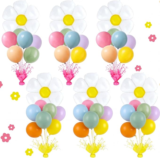 Civaner Daisy Party Balloons Stand Kit 6 Sets by Civaner