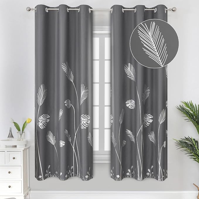 Dark Grey and Silver Blackout Curtains by ESTELARTEXTILER
