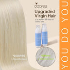 DOORES Seamless Clip in Hair Extensions Real Human Hair, Platinum Blonde 22 Inch 7pcs 110g, Human Hair Extensions Clip in Remy Hair Extensions Straight Hair with Skin Weft Invisi Edge Hair Extensions