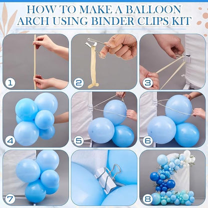 108 Pcs Balloon Arch Kit, 10 White Binder Clips, 50 Clear 260 Balloons | - Image 3