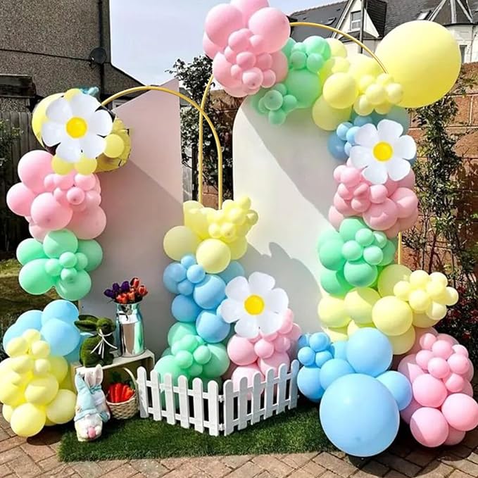 Gold Metal Wedding Arch Backdrop Stands Set of 2, Metal Square Balloon Arch - Image 4