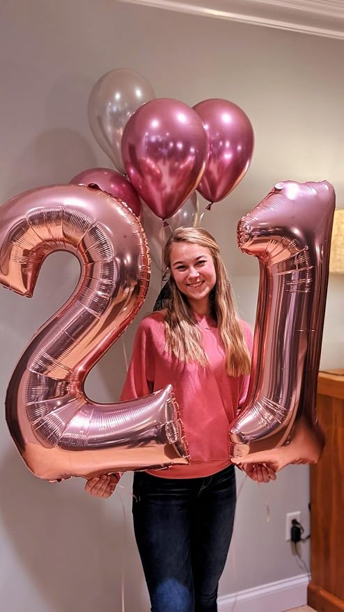 Numbers 10 Balloon 40Inch Rose Gold Balloons - Image 2