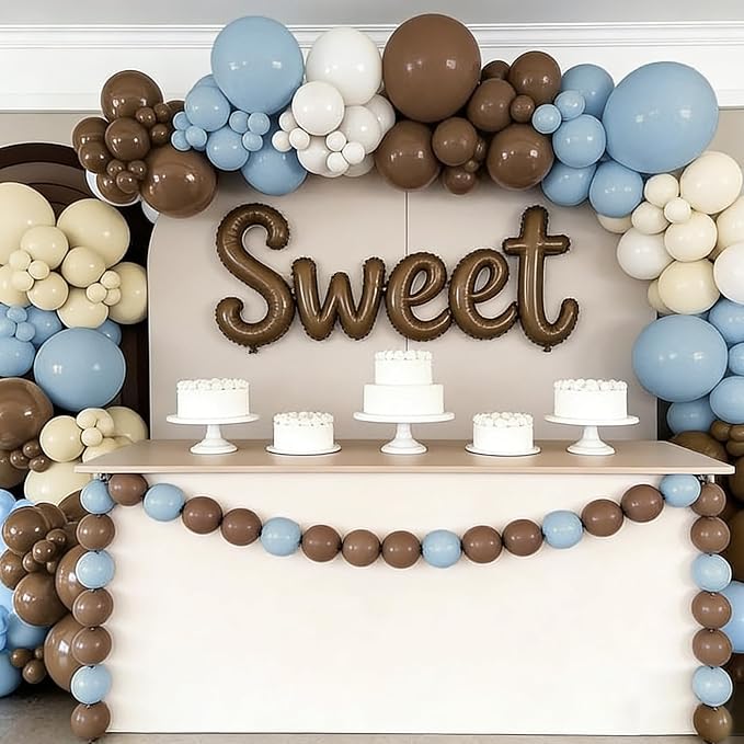 110pcs Dusty Blue and Brown Balloons Garland Arch Kit, 18/12/10/5 Inch | Dark - Image 6