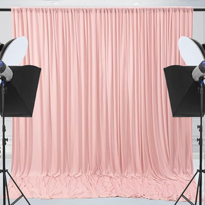 ESGOTBME 10x10ft Wrinkle Free Blush Pink Backdrop Curtain - Image 9