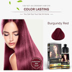 Herbishh Burgundy 3 in 1 Hair Dye Shampoo Keratin & Argan Oil Hair Mask for Dry Damaged Hair 800 ML