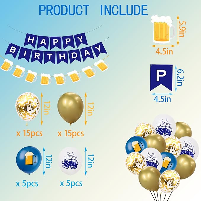 Beer Birthday Banner for Beer Party and Birthday Wedding Party Supplies - Image 2