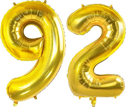 Number 92 Balloons for 92nd Birthday Party Decorations, 0-100 Large No.92 by Joycard